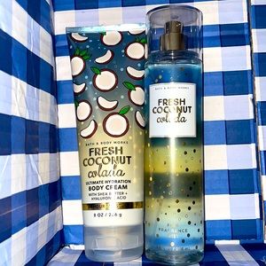 Fresh Coconut Colada Bath & Body Works Fragrance Mist & Cream NEW